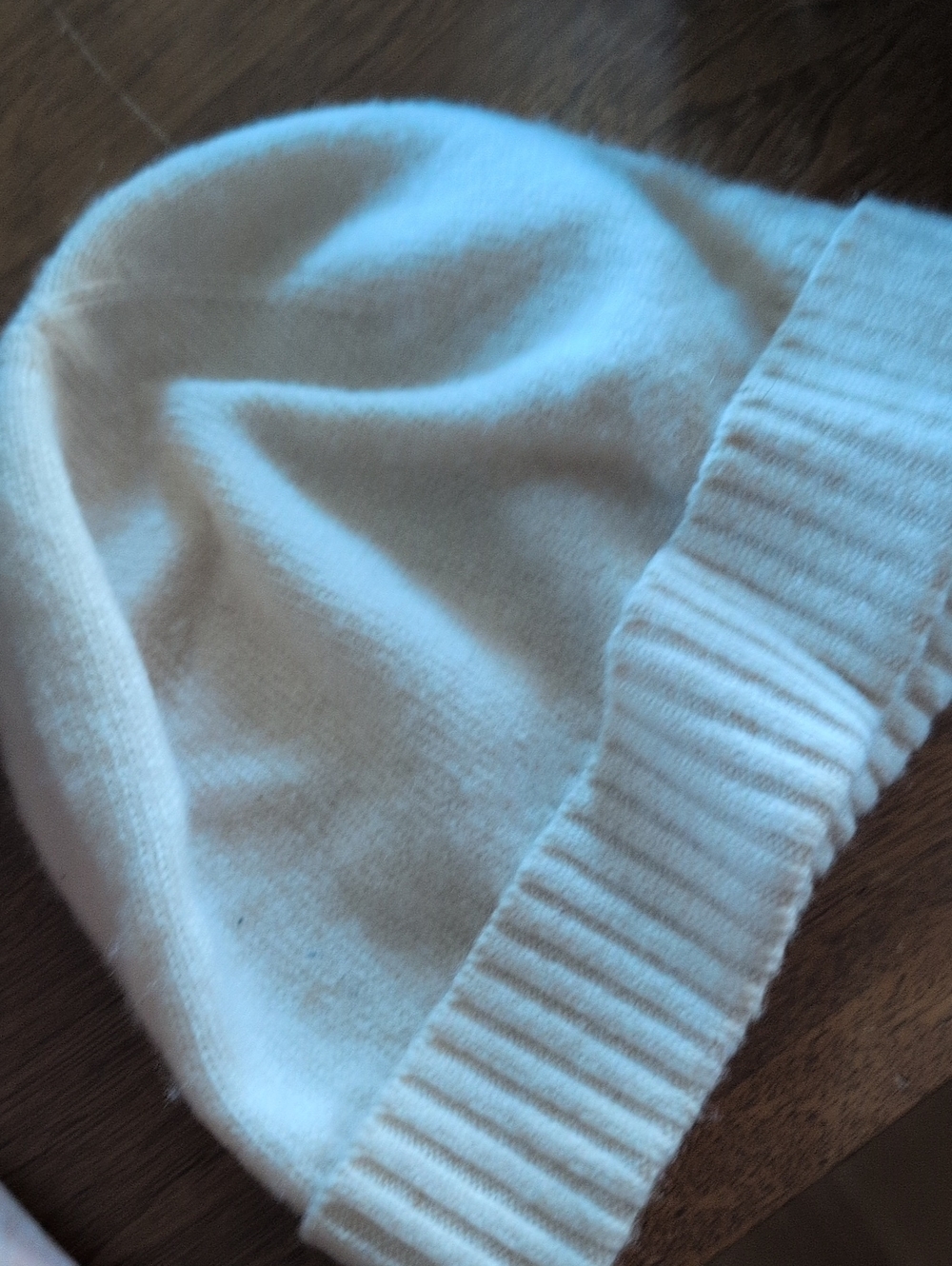 J.Crew Supersoft Wool Cashmere Blend Knit Cuffed Beanie Knit Hat Cream White OS